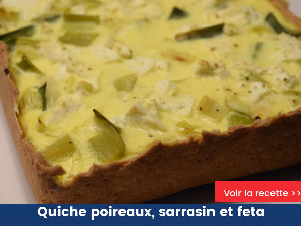 Quiche poireaux, sarrasin et feta